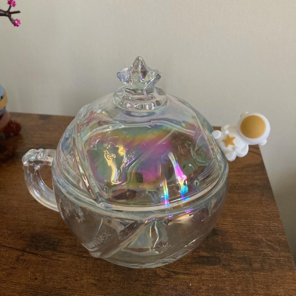 Glass Planet Mug with spoon